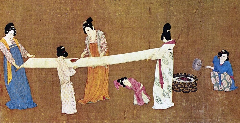 Ancient Chinese silk weaving process